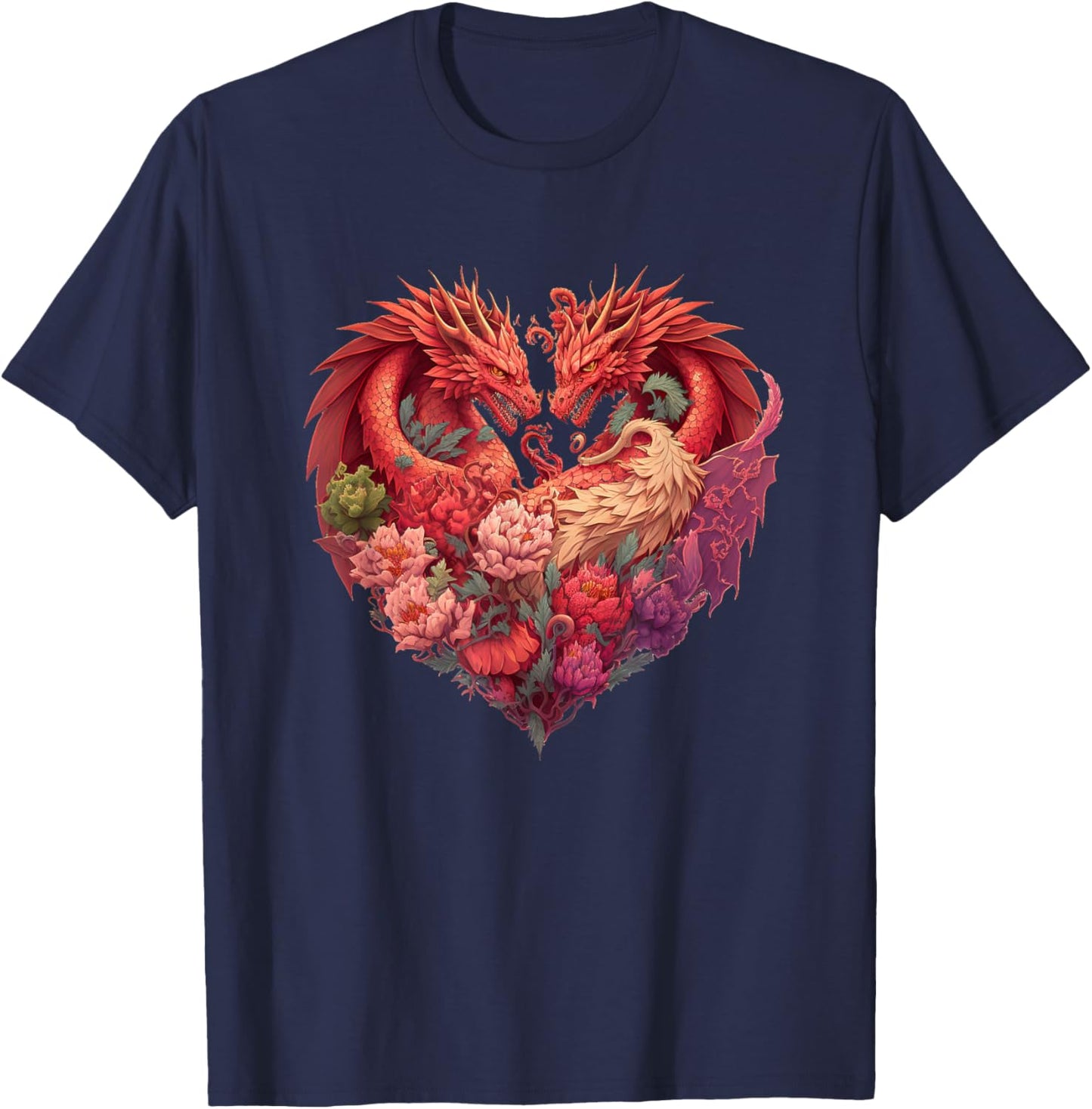 Valentine's Day Dragon Heart T-Shirt - T-Shirt | Navy