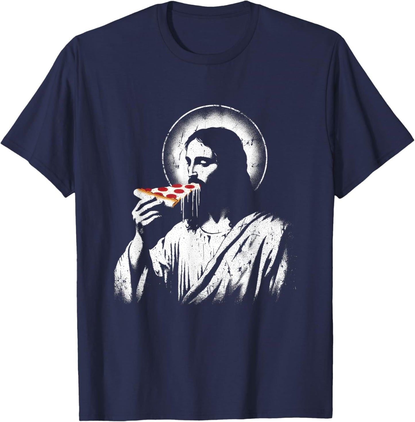 Jesus Pizza Slice - Funny Christian Religious Pizza Lover T-Shirt - T-Shirt | Navy