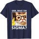 Erm What-The Sigma Cat Meme Selfie Cat Wearing Sunglasses T-Shirt - T-Shirt | Navy