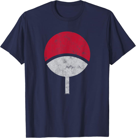 Naruto Shippuden Sasuke Uchiha Symbol Desperate T-Shirt - T-Shirt | Navy