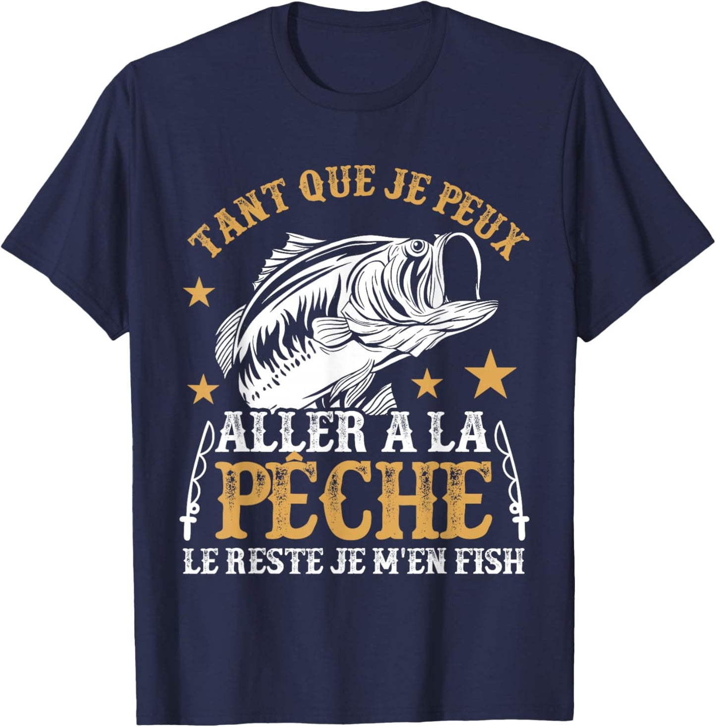 Funny Fisherman Shirt Fish Fishing Humor Fisherman , Black, S T-Shirt - T-Shirt | Navy