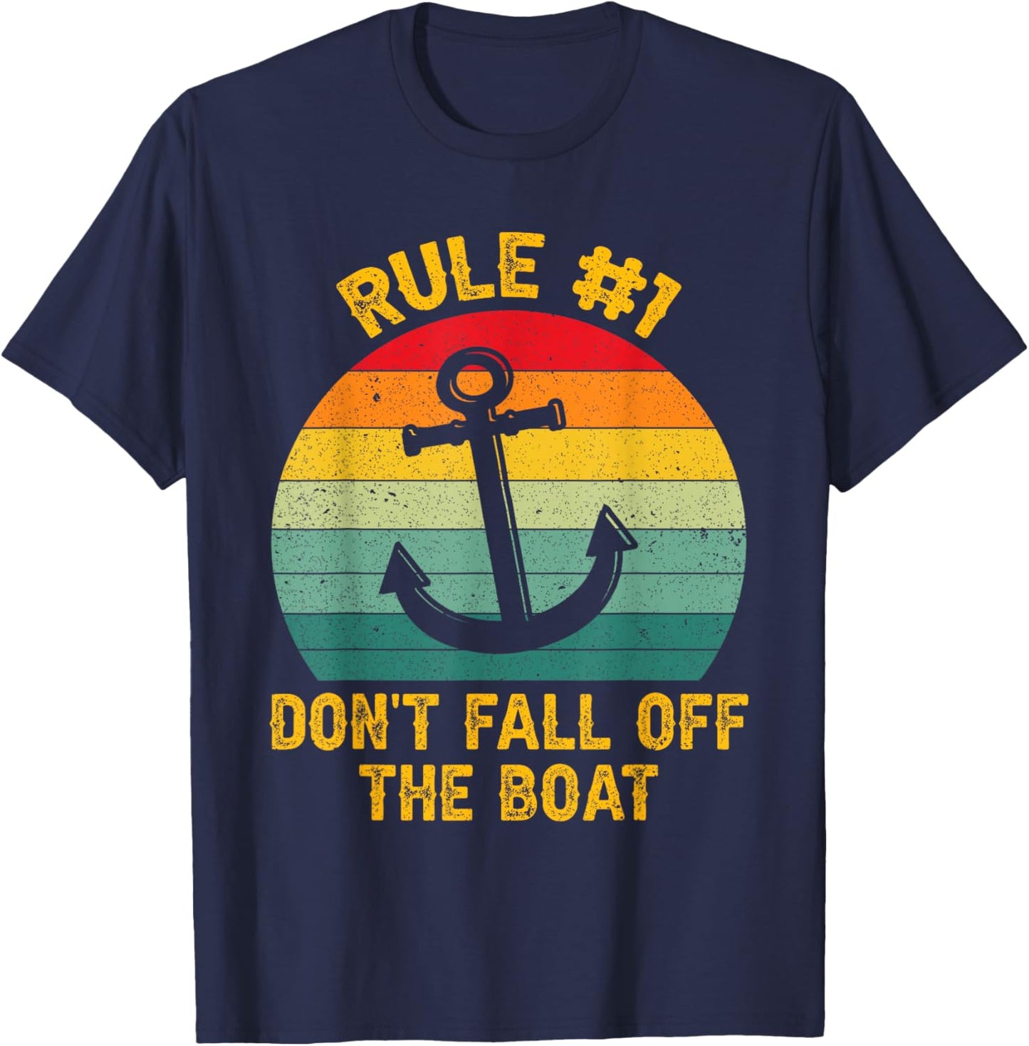 Funny Cruise Shirts - Rule #1 Don't Fall Off The Boat T-Shirt - T-Shirt | Navy