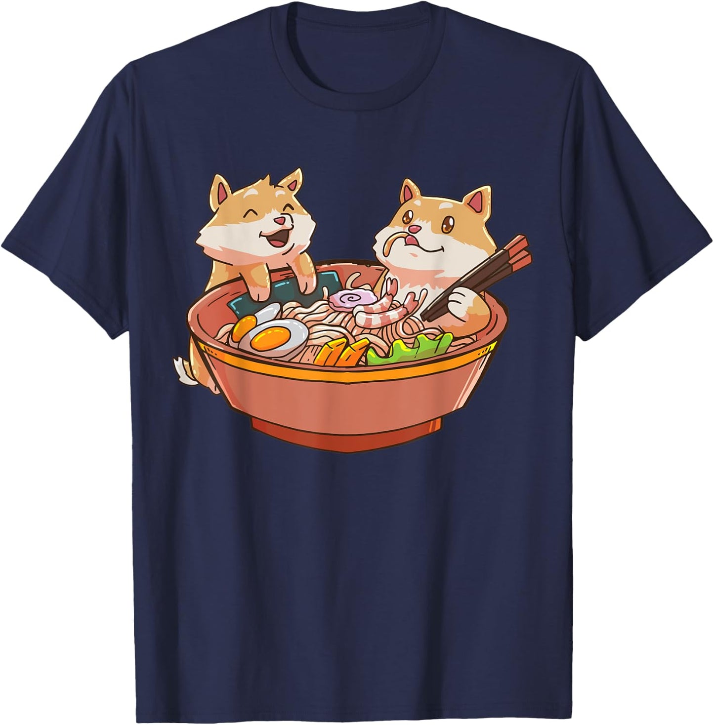 Shiba Inu Dog Ramen Bowl Anime Kawaii Japanese Gift T-Shirt - T-Shirt | Navy