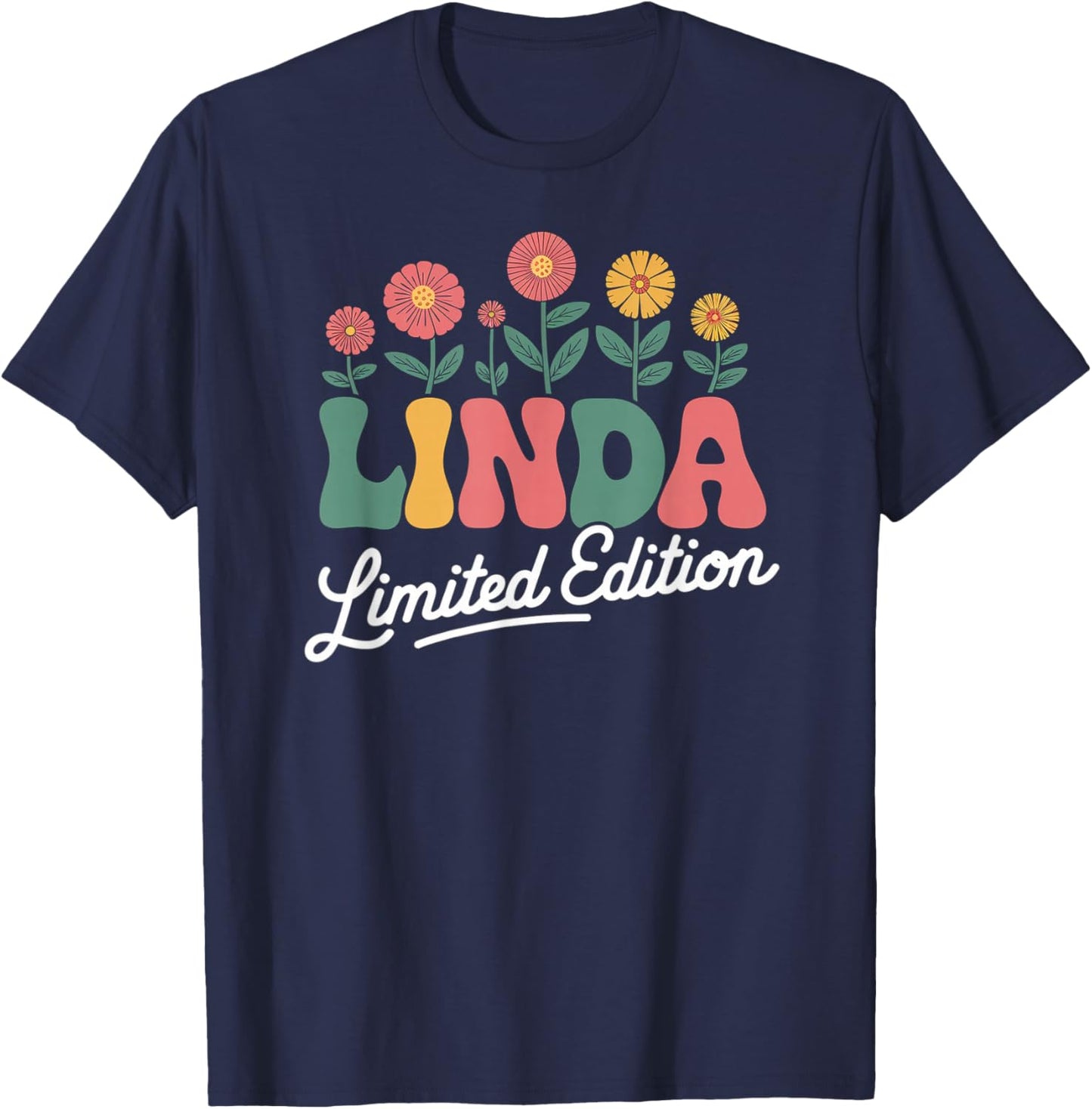 Linda Limited Edition Vintage Custom Name Wife Grandma T-Shirt - T-Shirt | Navy