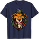 Disney Lion King Scar Pattern Fill Head Shot Portrait T-Shirt - T-Shirt | Navy
