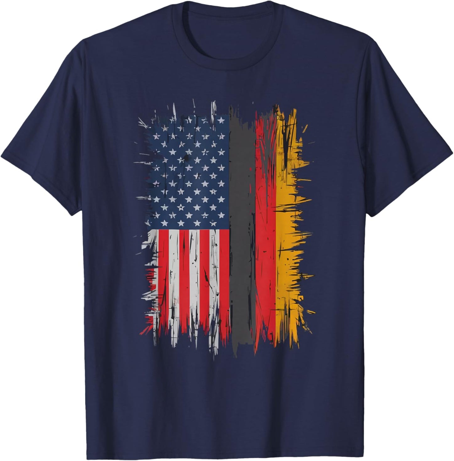 Half German Half American USA Flag Germany America T-Shirt - T-Shirt | Navy