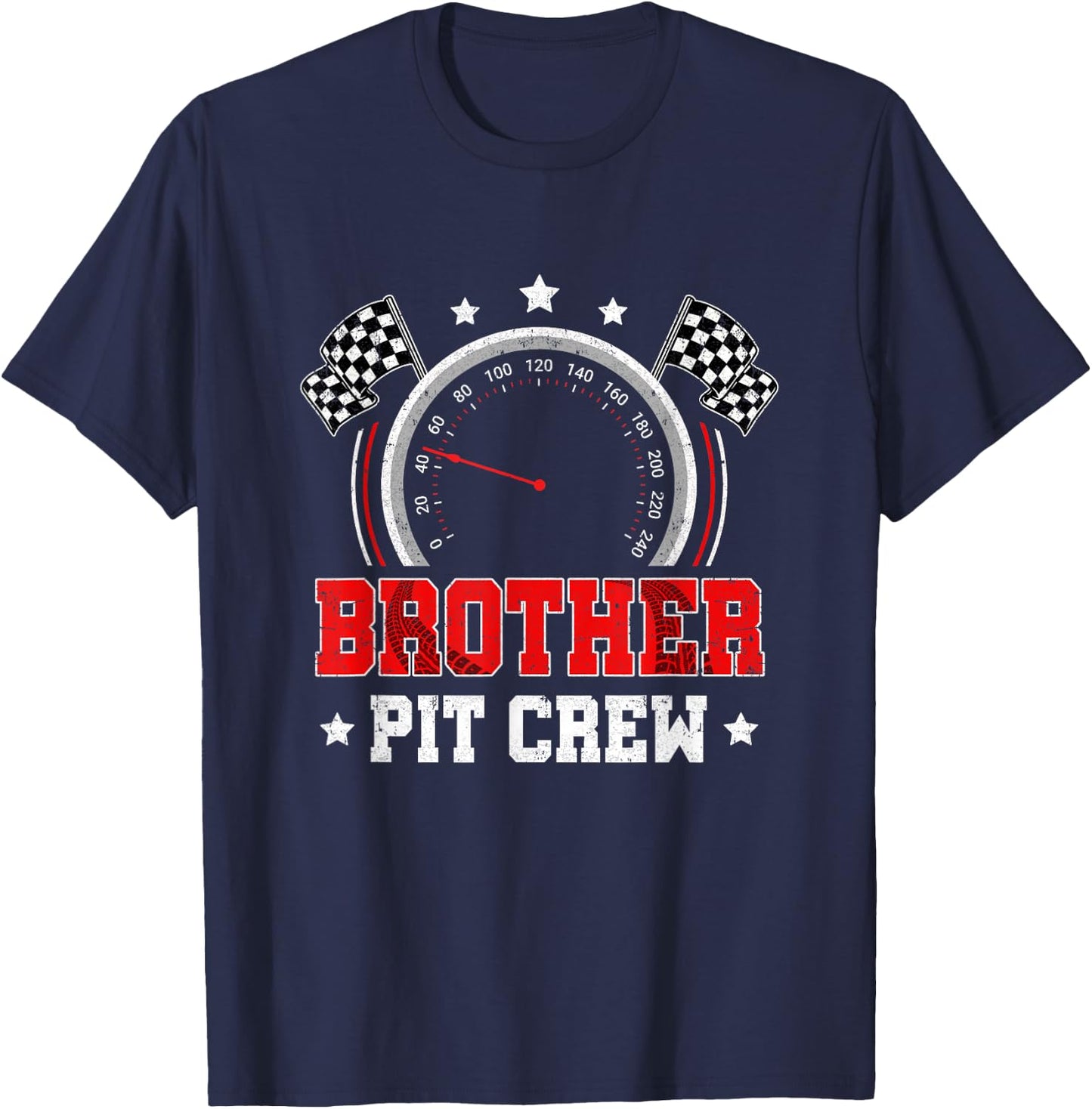 Brother Pit Crew Race Car Birthday Party Racing Family T-Shirt - T-Shirt | Navy