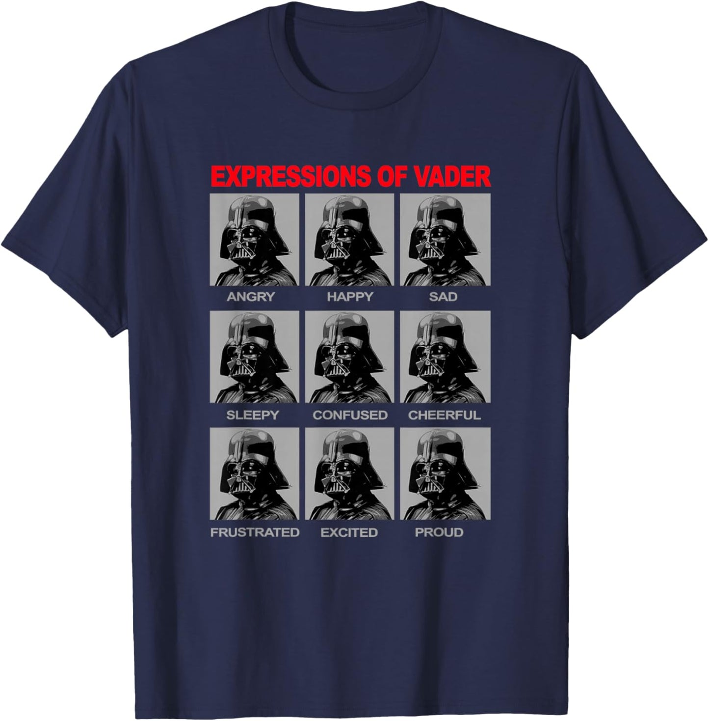 Star Wars Classic Darth Vader Expressions Of Vader Textbook T-Shirt - T-Shirt | Navy