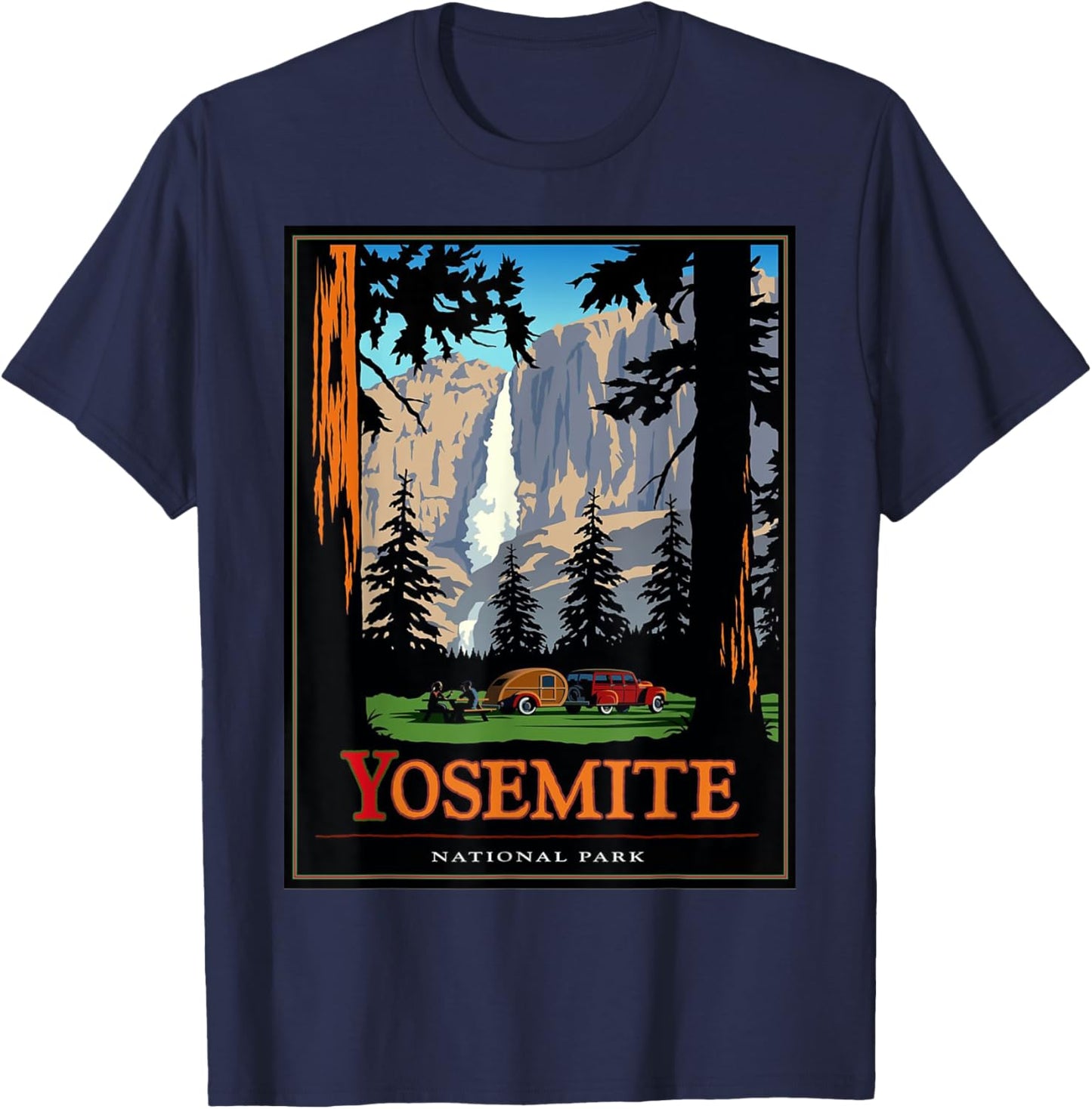 Yosemite Shirt Vintage National Park T-Shirt - T-Shirt | Navy