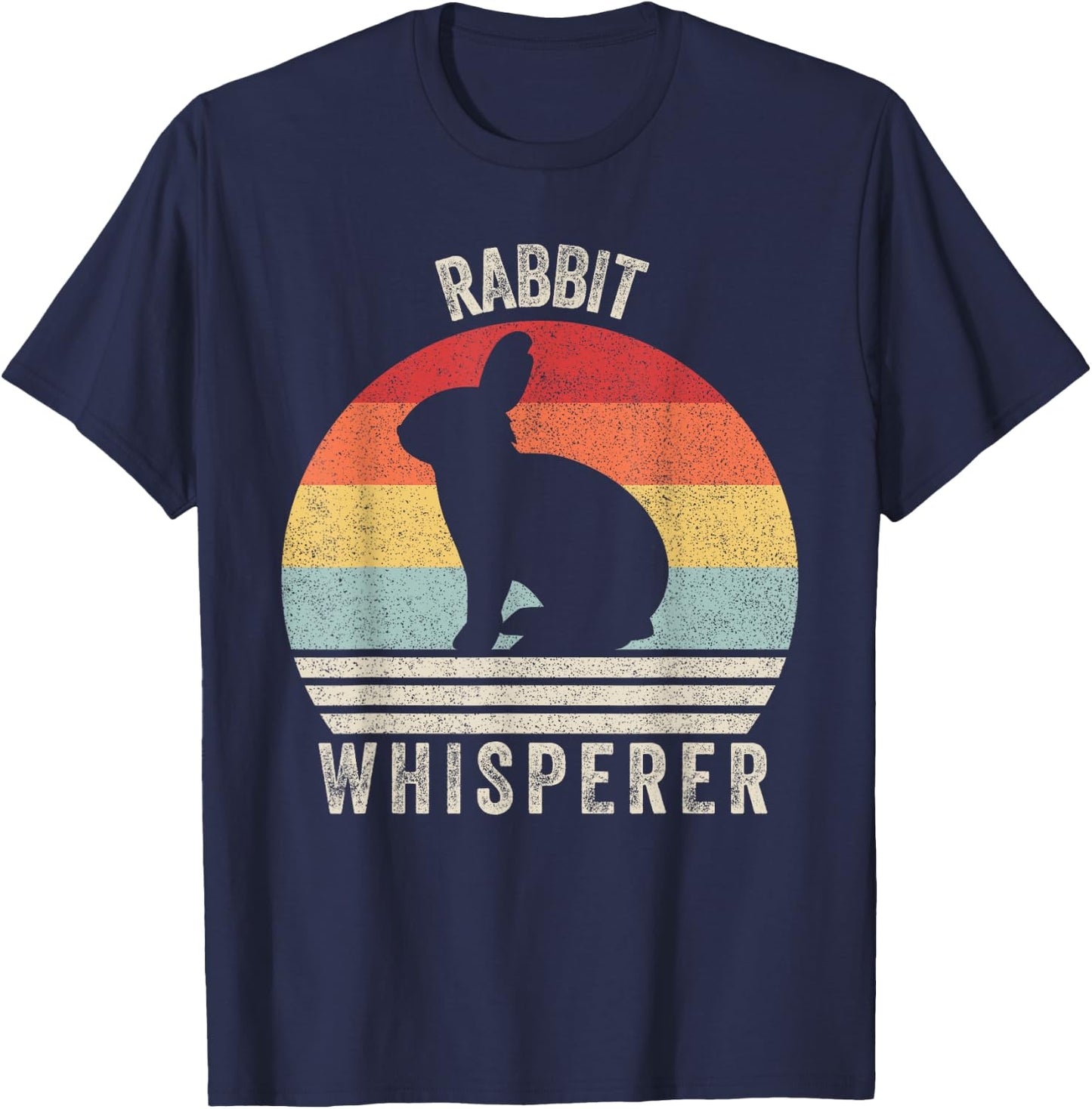 Retro Rabbit Whisperer Shirt Bunny Rabbit Animal Lovers T-Shirt - T-Shirt | Navy