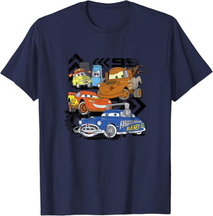 Disney Pixar Cars Radiator Springs Residents Distressed V2 T-Shirt - T-Shirt | Navy