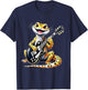 Funny Leopard Gecko Playing Electric Guitar Music Lovers T-Shirt - T-Shirt | Navy