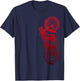 Classic Biker Vintage Retro Black Motorcycle Red T-Shirt - T-Shirt | Navy