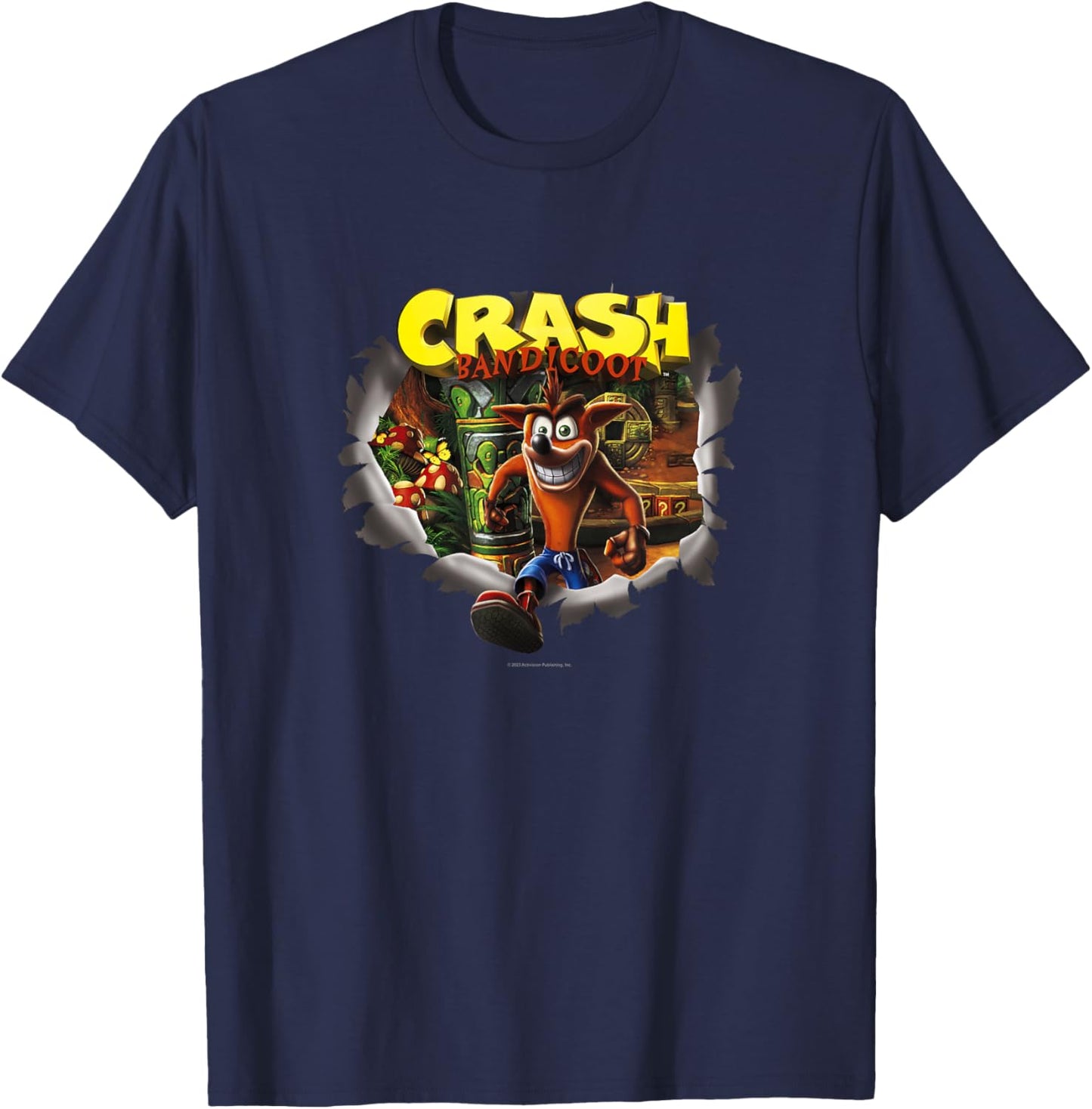 Crash Bandicoot Vintage Island Breakthrough Game Poster T-Shirt - T-Shirt | Navy