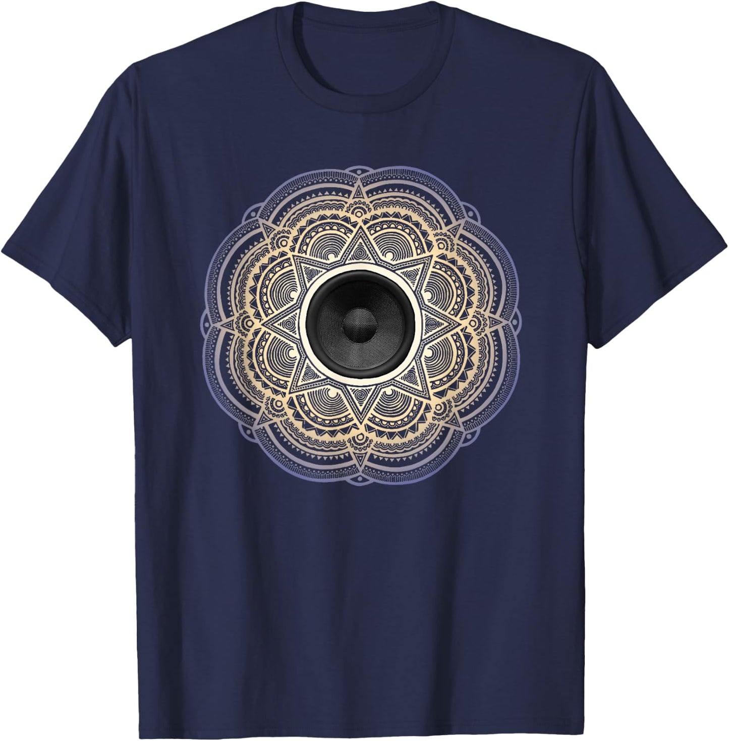 Subwoofer Mandala - Music T-Shirt - T-Shirt | Navy