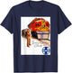 Retro Vintage Movie Posters Prints Ads Santa Fe Railway Native American Train Rails Travel - Men's X-Small Black Short Sleeve Classic Fit Pull On T-Shirt - T-Shirt | Navy