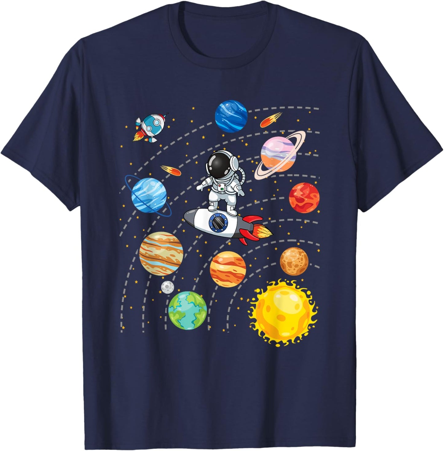 Solar System Planets Science Space Astronaut Universe Galaxy T-Shirt - T-Shirt | Navy