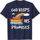 God Keeps His Promises Noah's Ark Christian Rainbow Funny T-Shirt - T-Shirt | Navy
