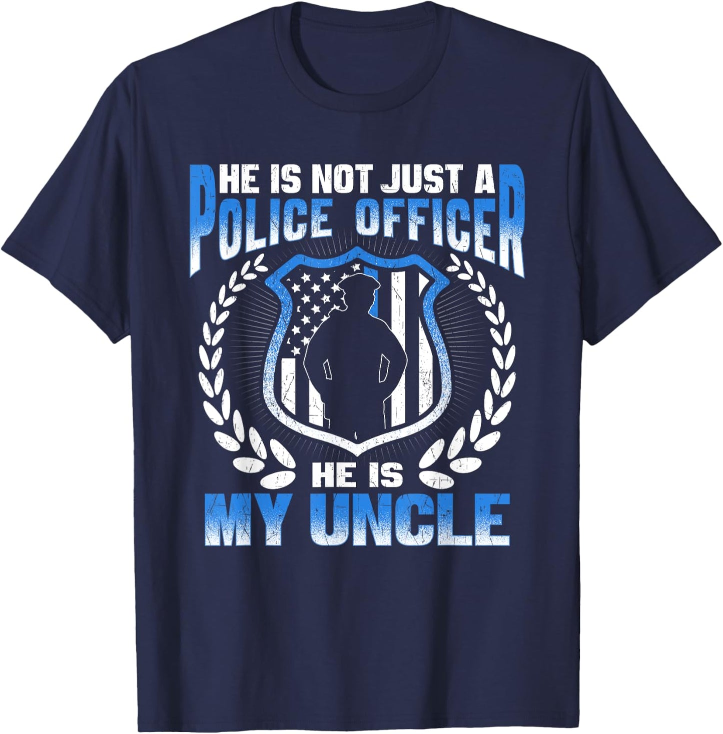 My Uncle Is A Brave Police Officer Proud Police Niece Nephew T-Shirt - T-Shirt | Navy