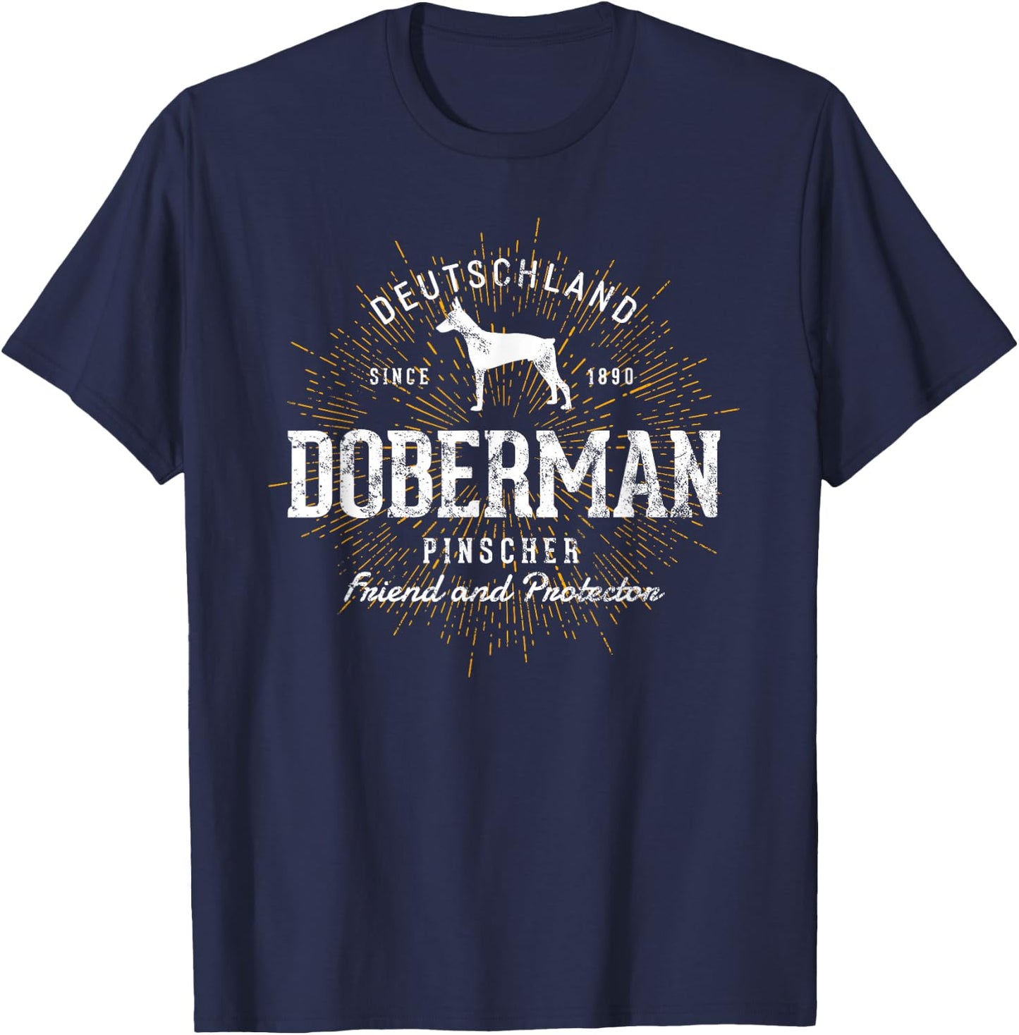 Retro Doberman Pinscher Vintage T-Shirt - T-Shirt | Navy