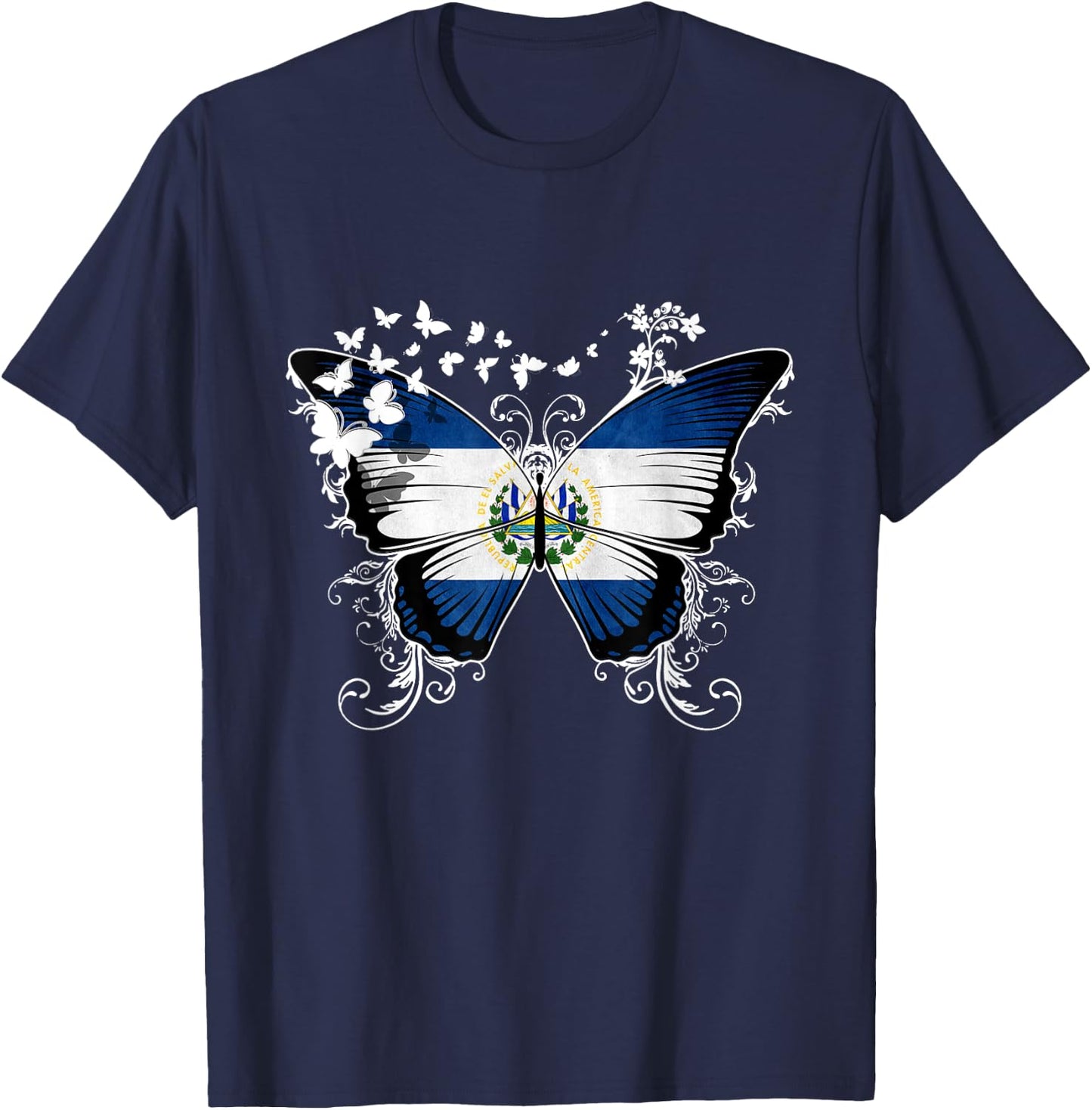 El Salvador Flag Salvadoran T-Shirt - T-Shirt | Navy