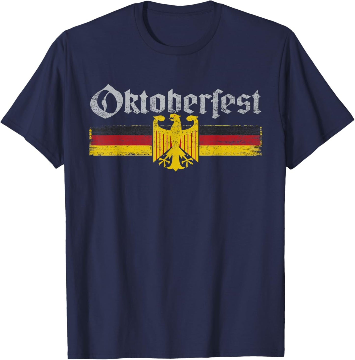 Vintage Oktoberfest German Flag T-Shirt - T-Shirt | Navy