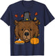 Thanksgiving Pilgrim Bear Cute Fall Autumn Men Women T-Shirt - T-Shirt | Navy
