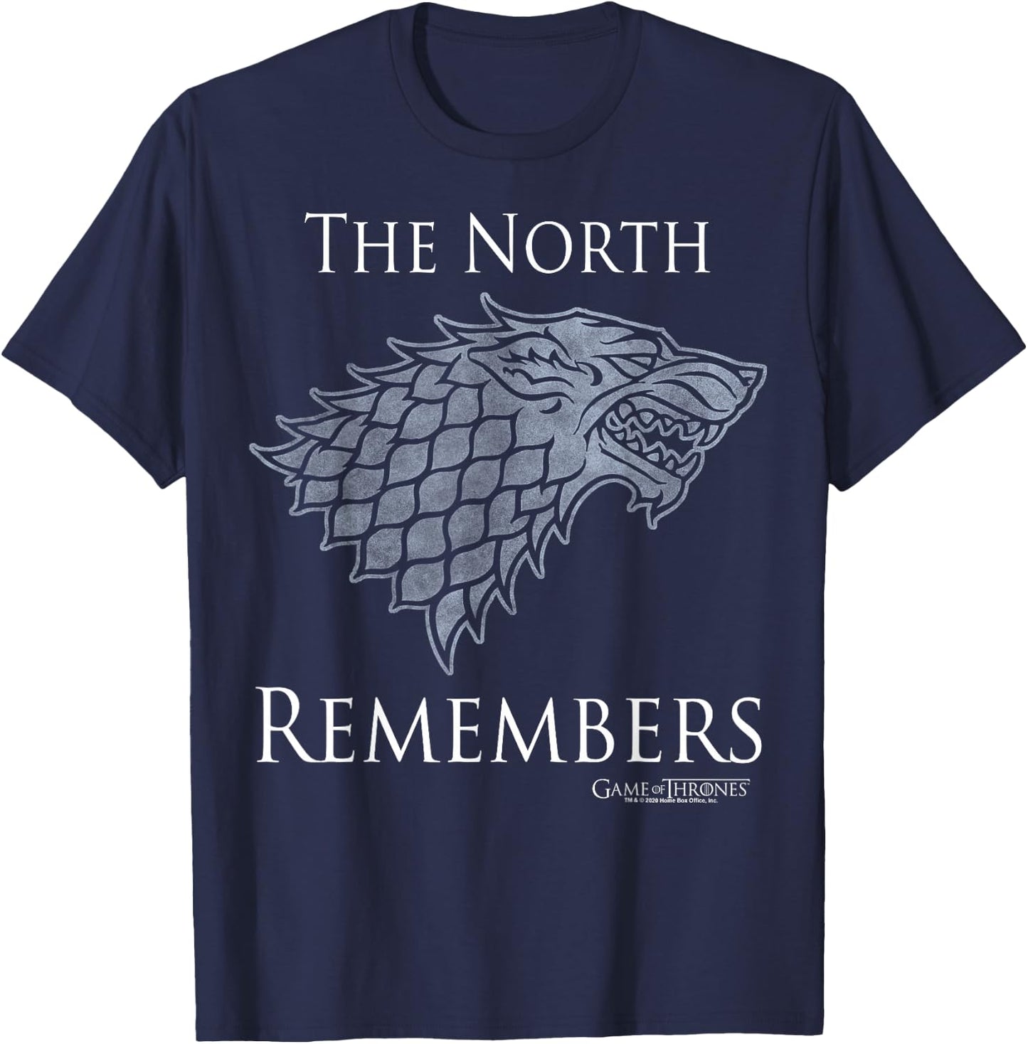 Game Of Thrones House Stark The North Remembers Direwolf T-Shirt - T-Shirt | Navy
