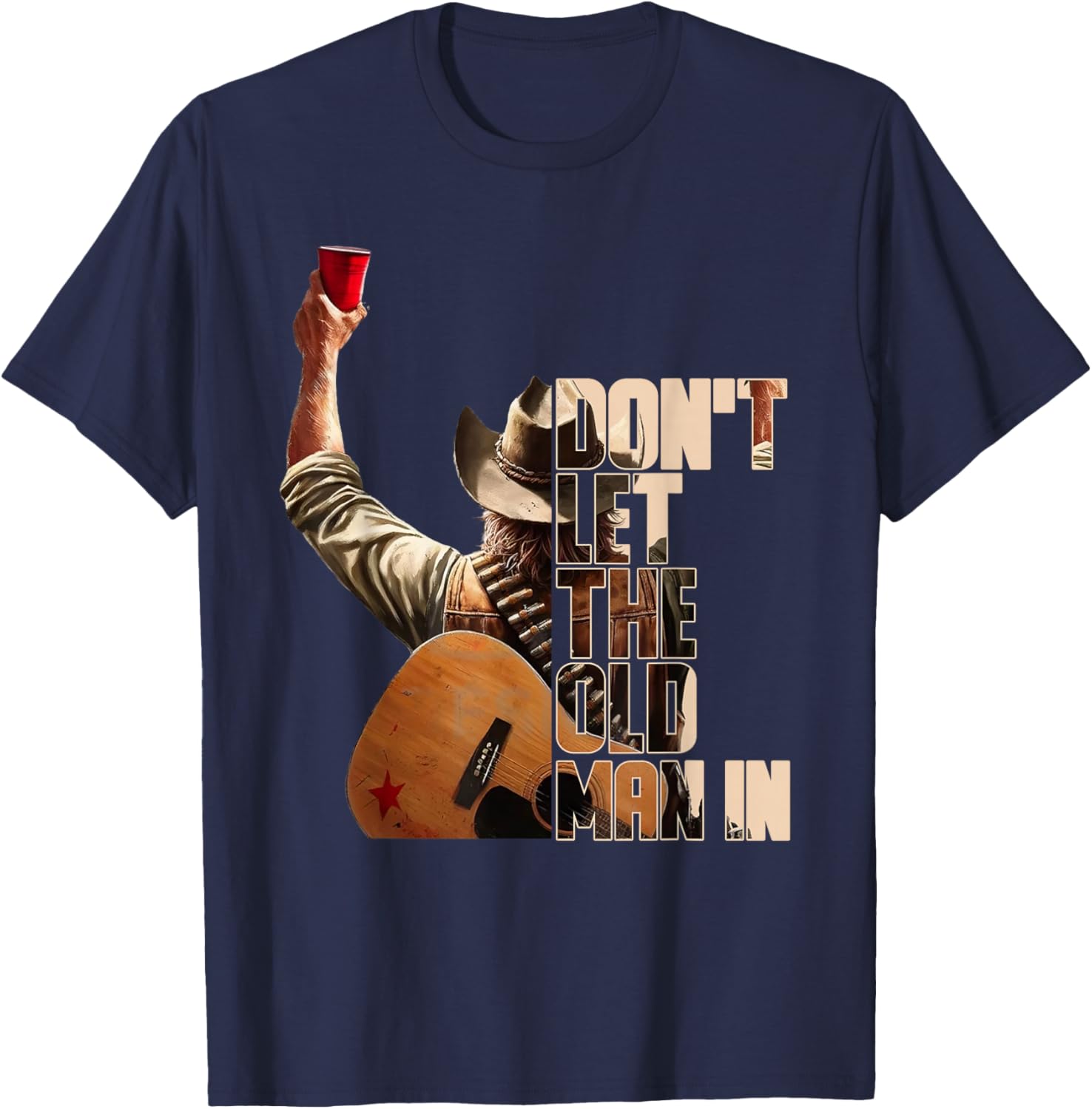 Don't LET The Old Man in Black Version T-Shirt - T-Shirt | Navy