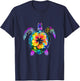 Hawaiian Tie Dye Sea Turtle Cute Hawaii T-Shirt - T-Shirt | Navy