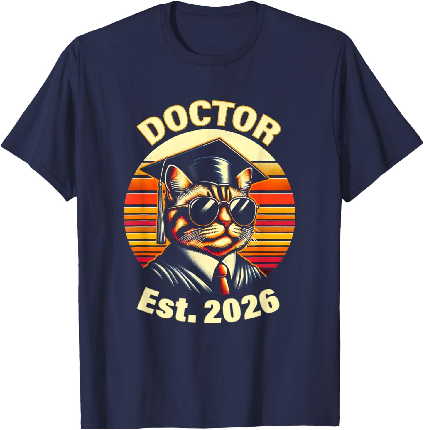 2026 Doctor Graduate PhD Degree for Doctorate with Cat Dr. Women T-Shirt - T-Shirt | Navy