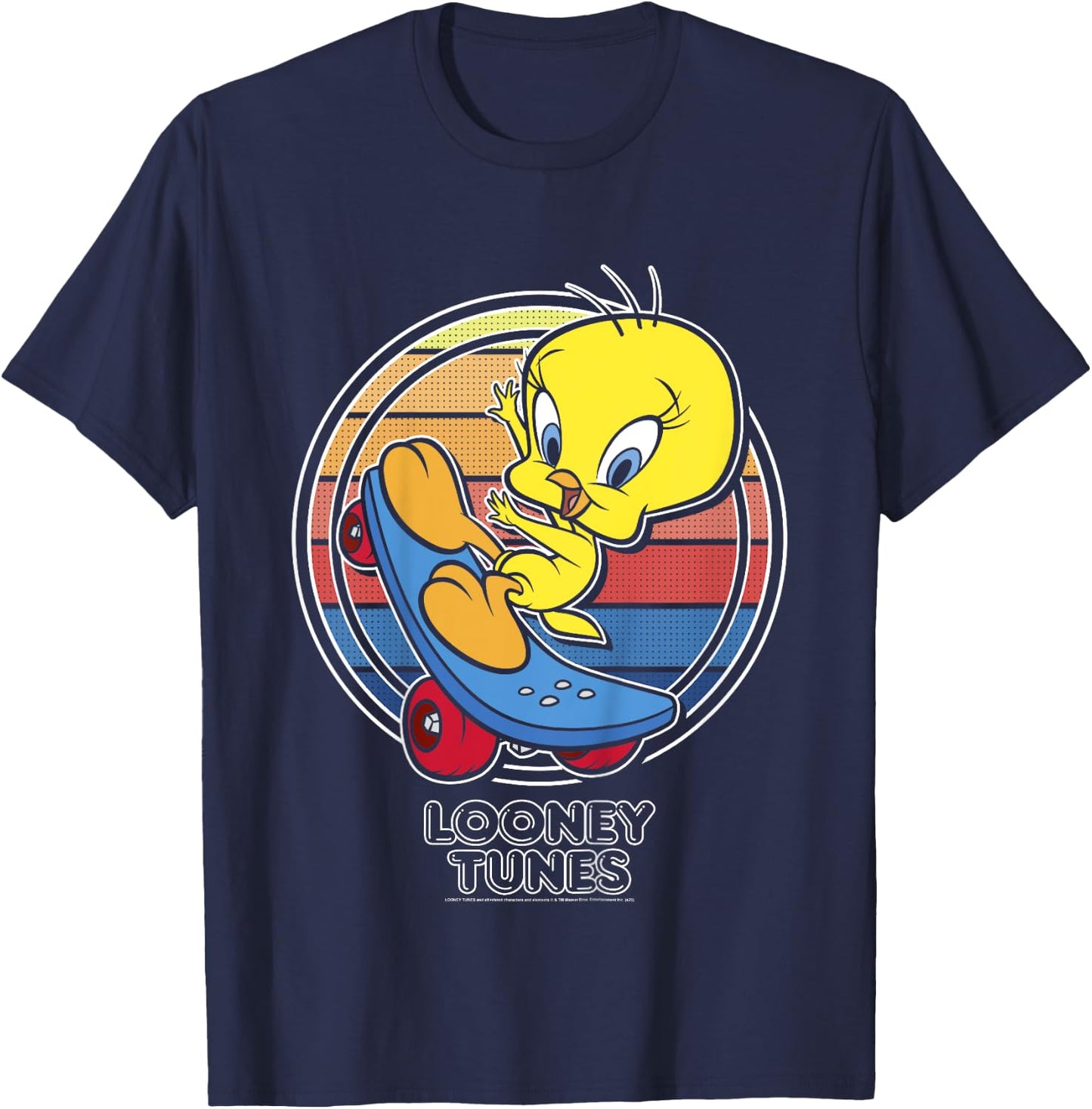 Kids Looney Tunes Tweety Bird Skate Portrait T-Shirt - T-Shirt | Navy
