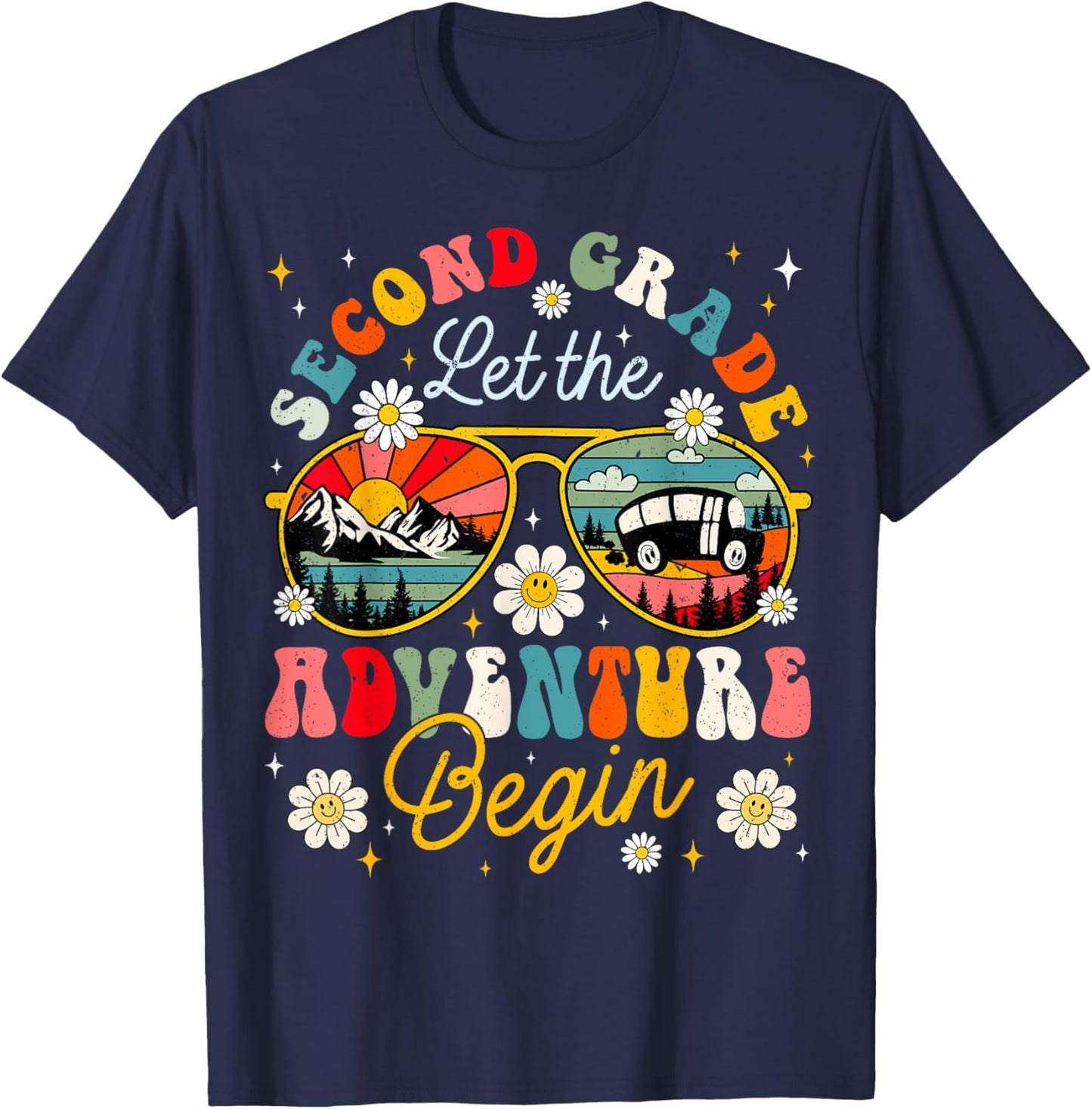 Let the 2nd Grade Adventure Begin Second Grade Teacher Women Kids T-Shirt - T-Shirt | Navy