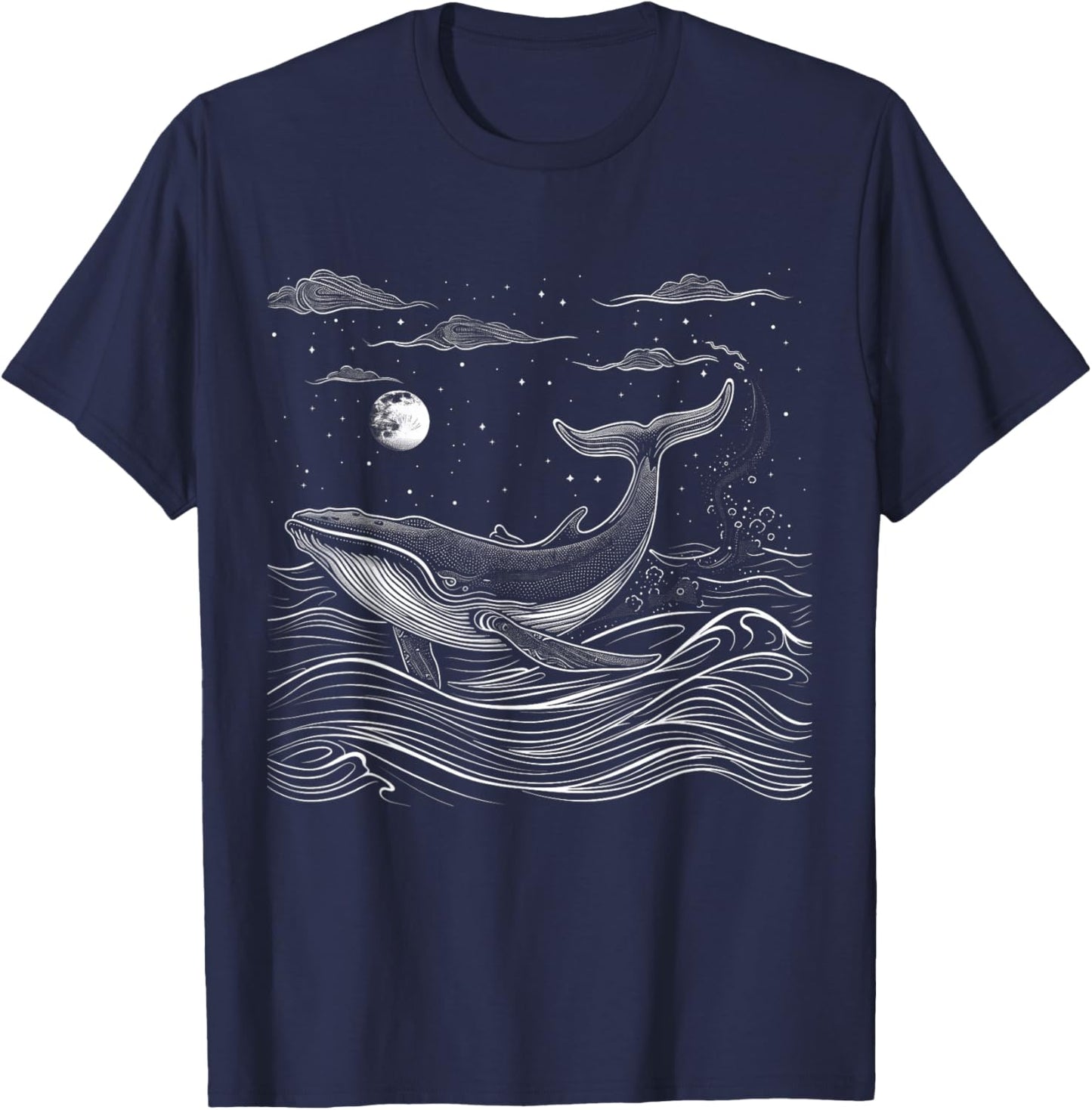 Blue Whale Humpback Whale Lover T-Shirt - T-Shirt | Navy