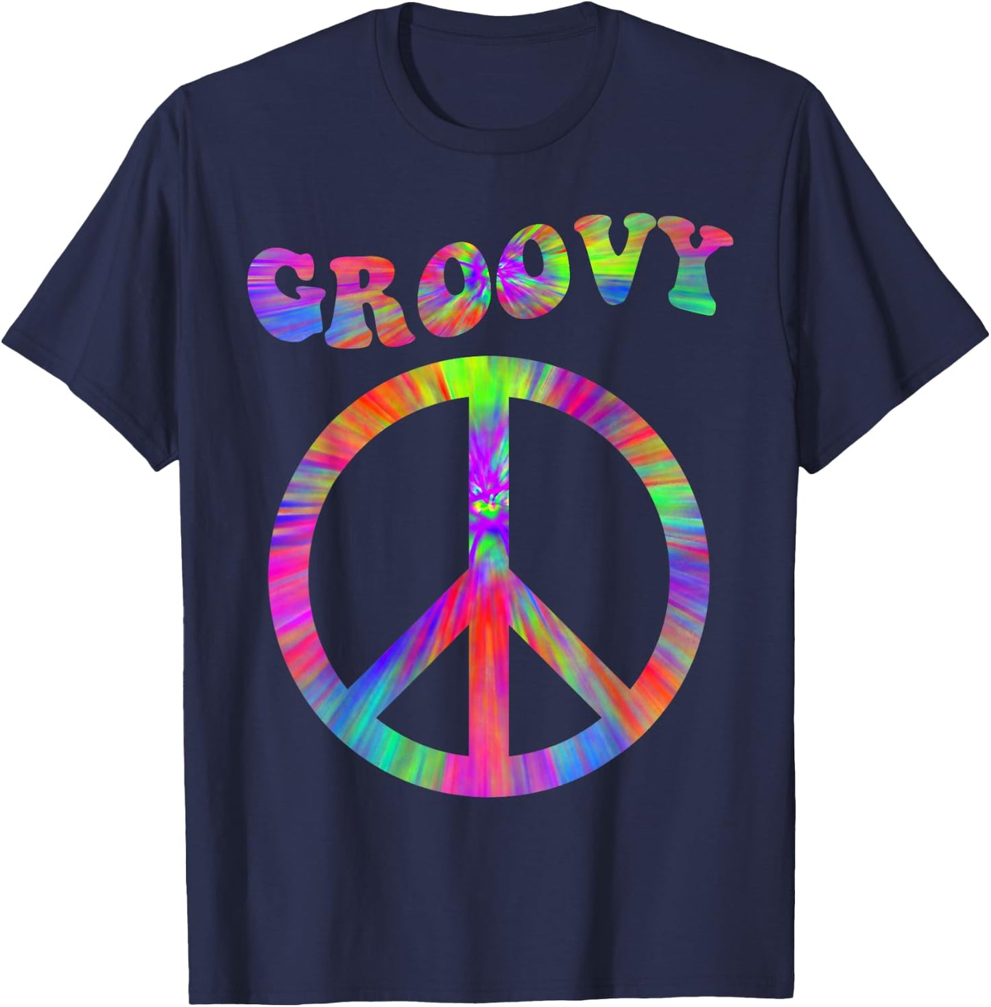 Groovy 70's Tie Dye Design Vintage 70s Gift Retro 70's des T-Shirt - T-Shirt | Navy