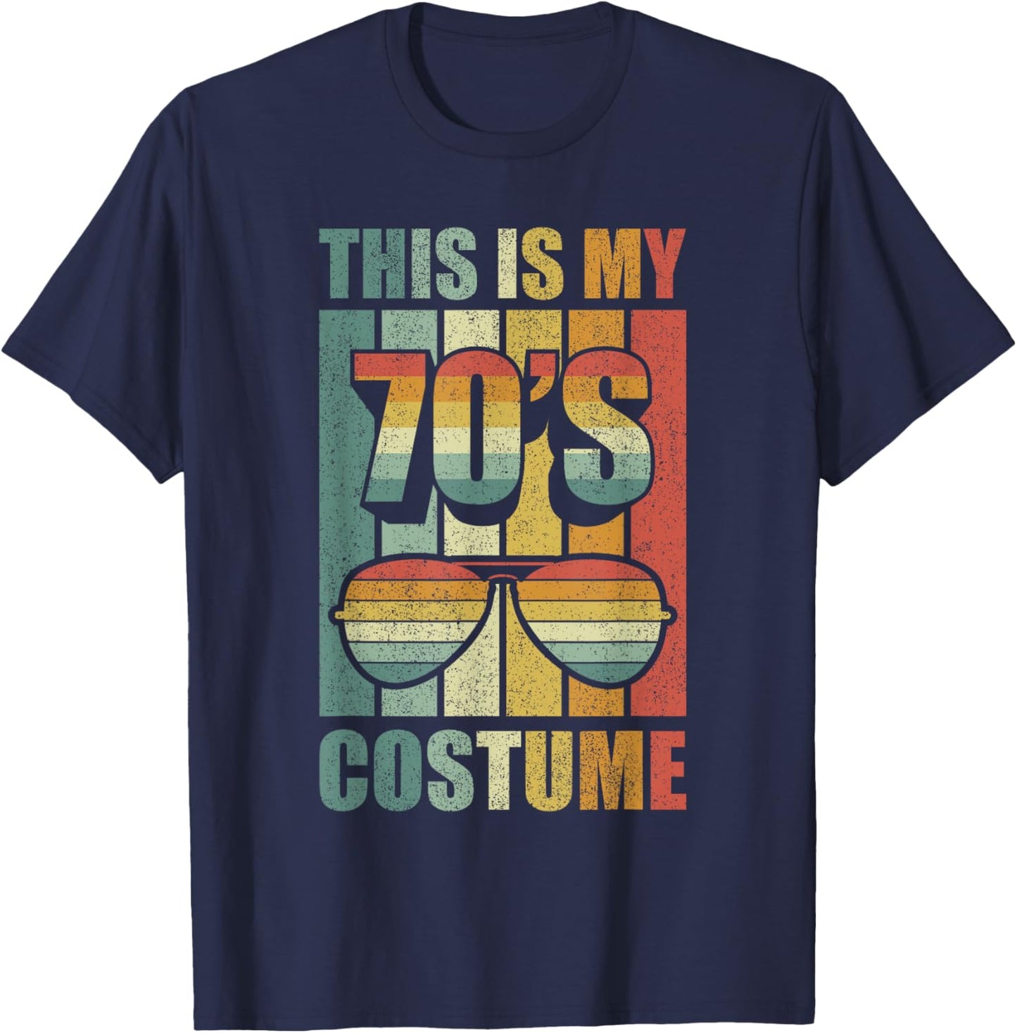 Retro This is My 70's Costume Shirt Funny 70's Party Vintage T-Shirt - T-Shirt | Navy