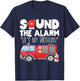 Sound the Alarm Its My Birthday Boy Birthday Firefighter T-Shirt - T-Shirt | Navy