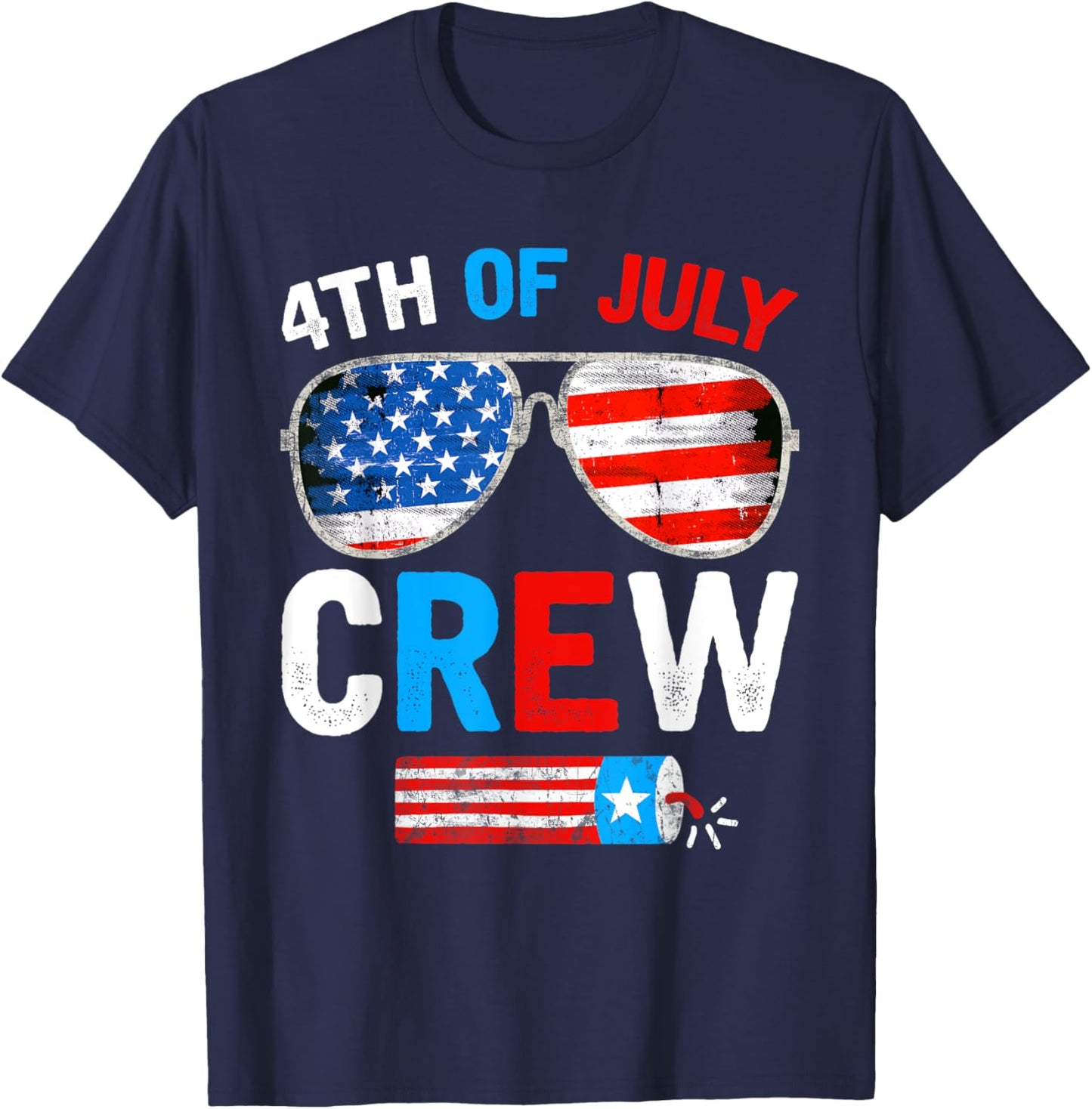 4th of July Crew Matching Family Outfits Men Women Kids Fun T-Shirt - T-Shirt | Navy