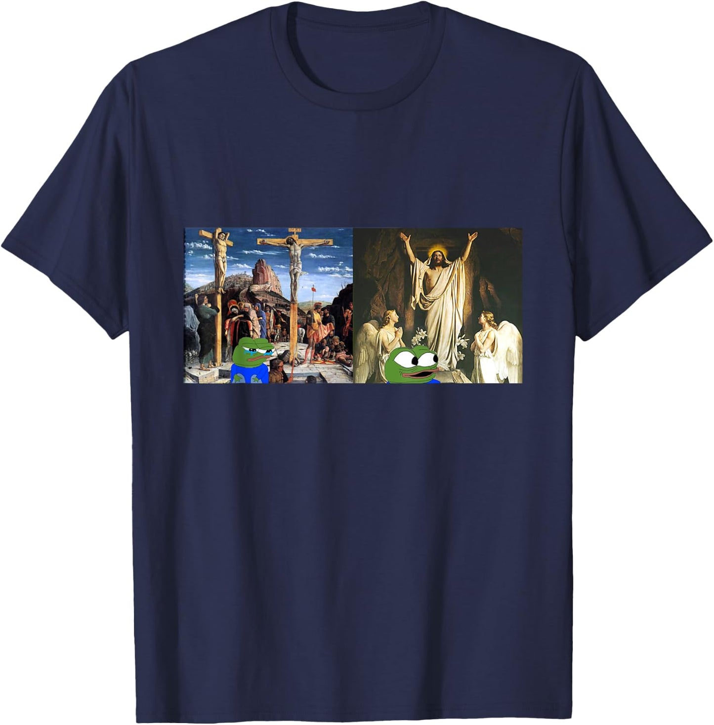 Apu Apustaja HE HAS RISEN Miracle Jesus T-Shirt - T-Shirt | Navy