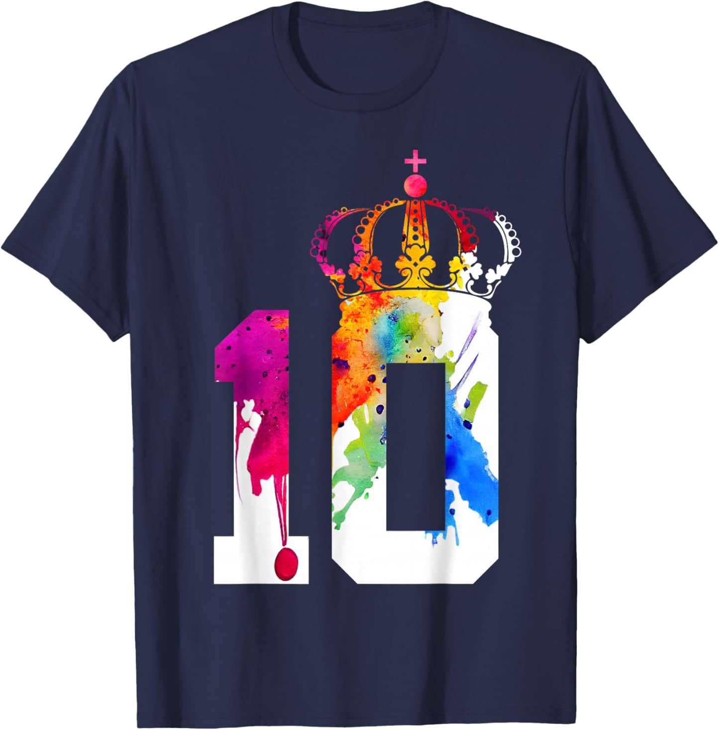 Queen 10 Years King 10th Birthday T-Shirt - T-Shirt | Navy