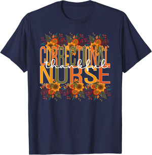 Thankful Correctional Nurse Thanksgiving Corrections Nursing T-Shirt - T-Shirt | Navy