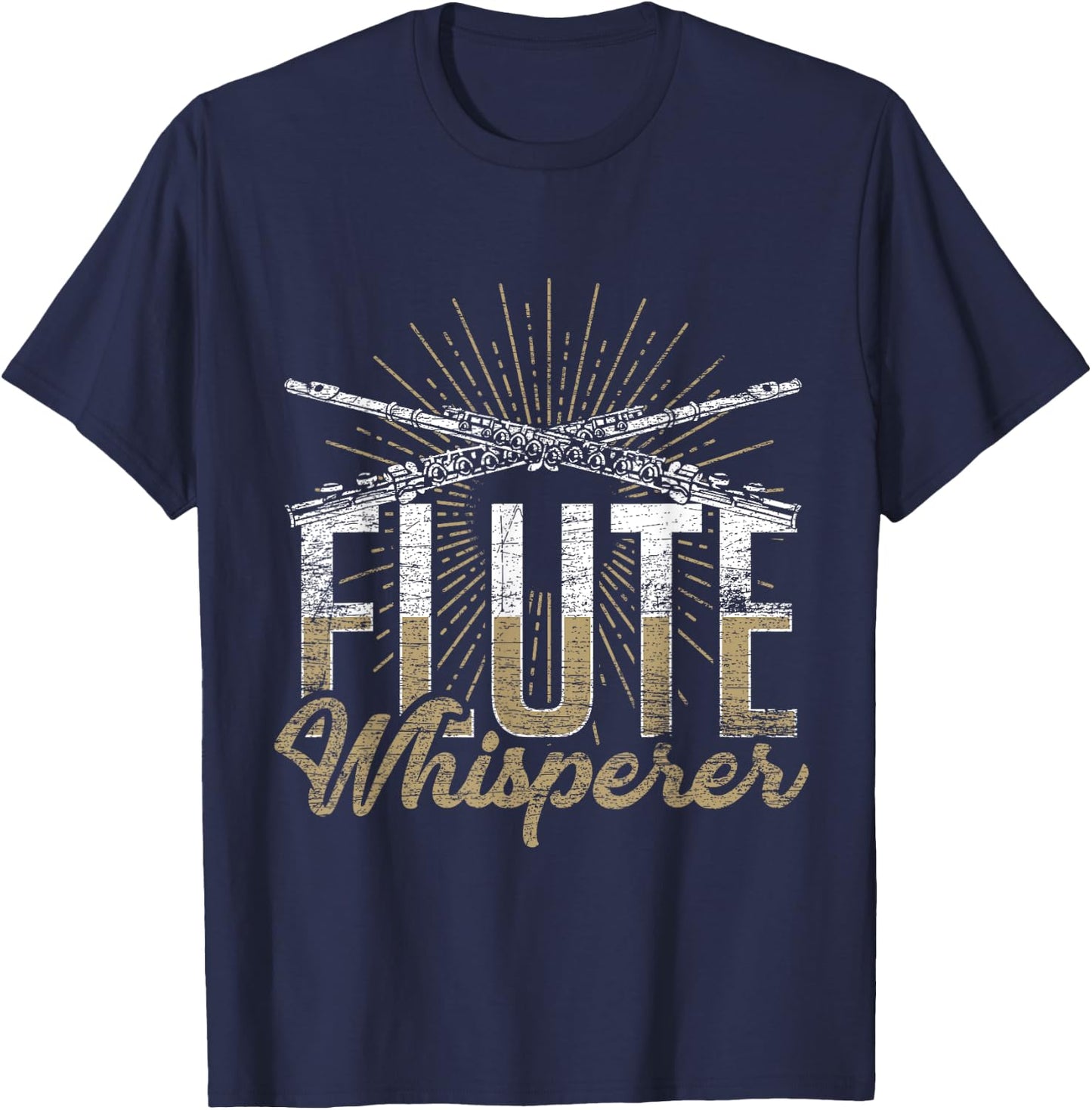 Musical Instrument Marching Band Music Gift Flute T-Shirt - T-Shirt | Navy