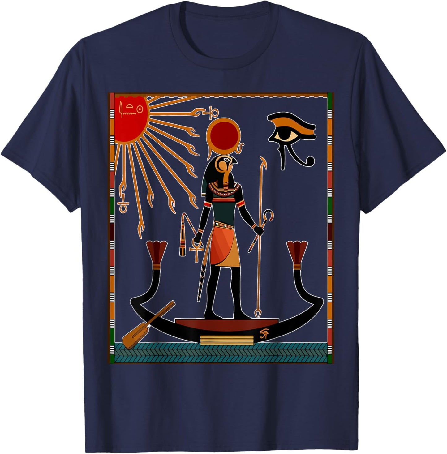 Ra Ancient Egyptian God | RA Egyptian God T-Shirt - T-Shirt | Navy