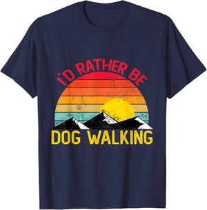 Id Rather Be Dog Walking Shirts Funny Dog Walking Men Women Kids T-Shirt - T-Shirt | Navy