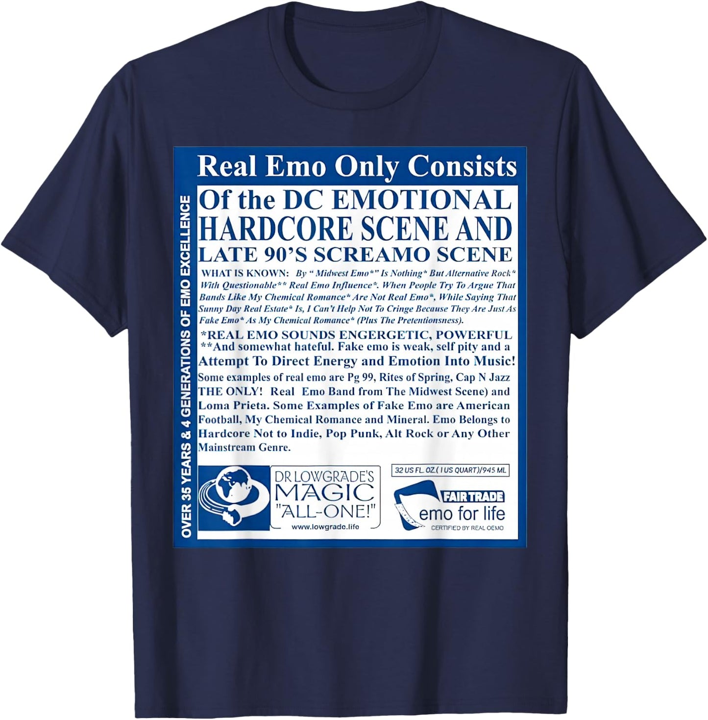 Real Emo Only Consists T-Shirt - T-Shirt | Navy