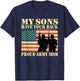 My Two Sons Have Your Back Proud Army Mom Military Mother T-Shirt - T-Shirt | Navy