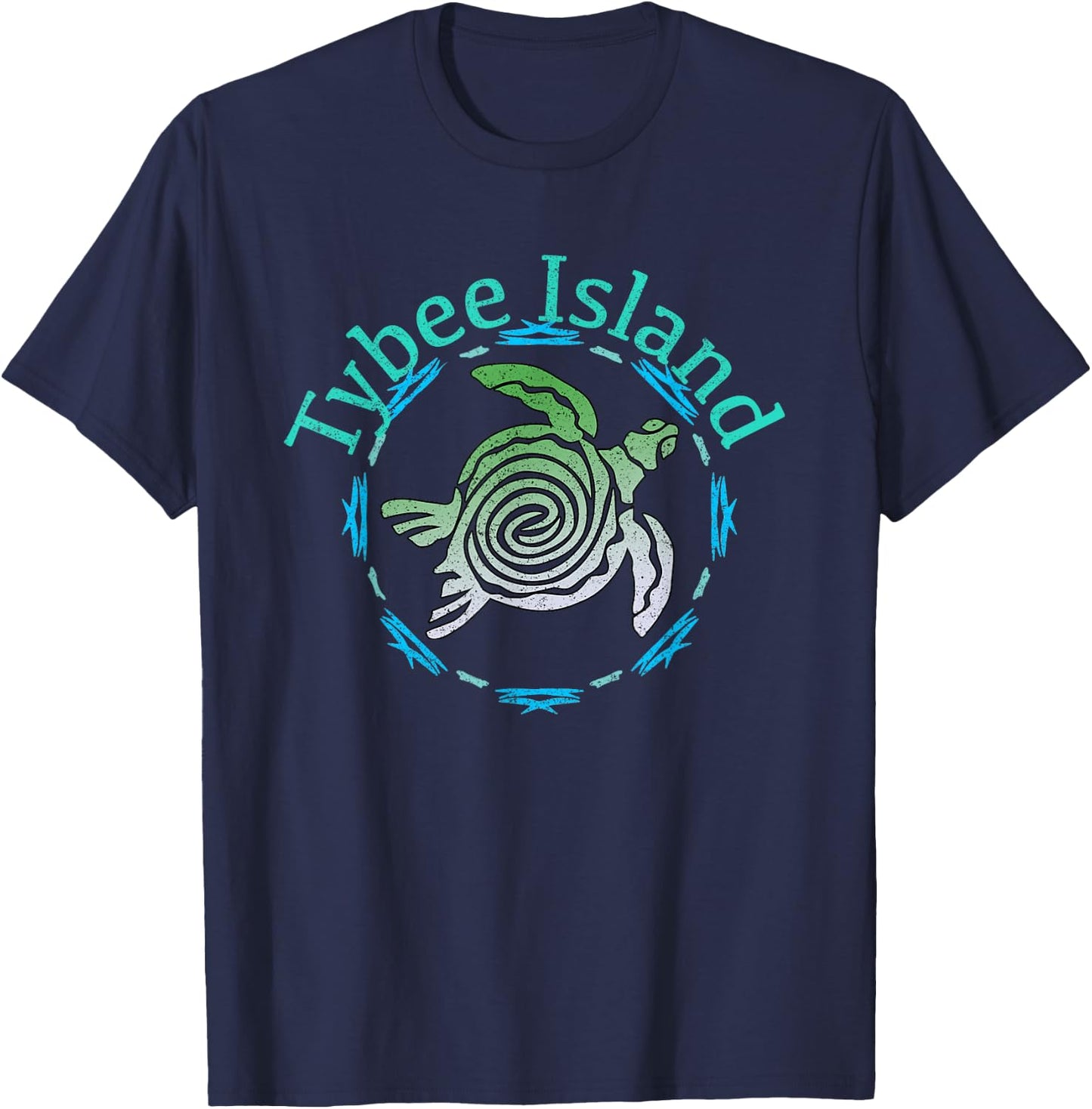 Tybee Island Design / Vintage Tribal Turtle Gift T-Shirt - T-Shirt | Navy