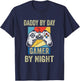Dad By Day Gamer By Night Funny Gift T-Shirt - T-Shirt | Navy