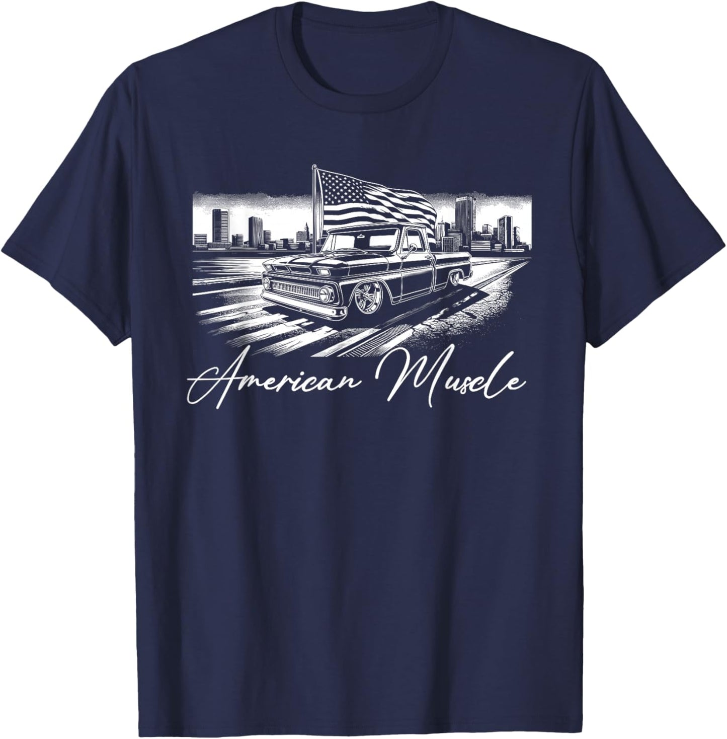 Truck First Generation Custom 10 Classic C10 Truck American T-Shirt - T-Shirt | Navy