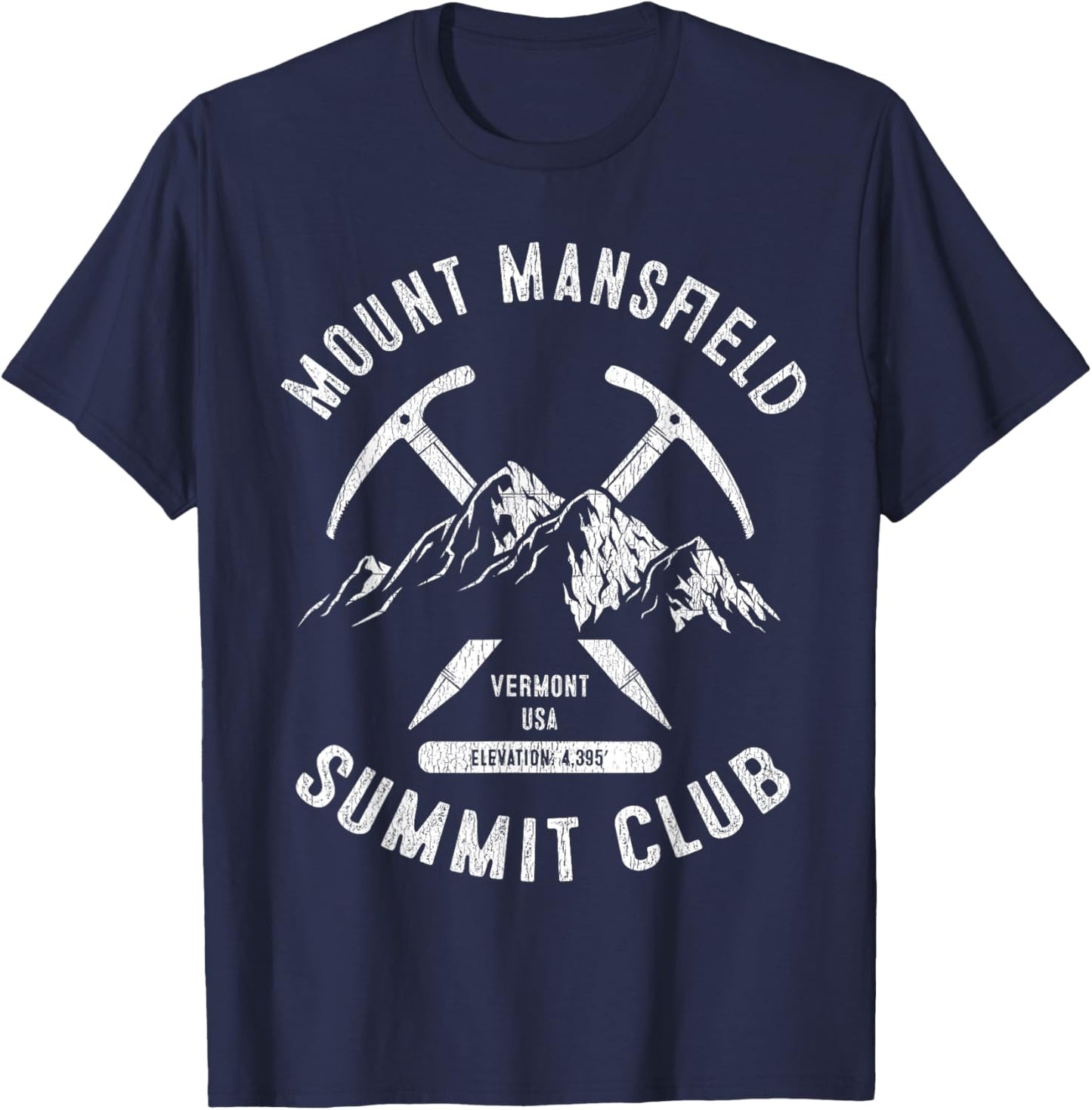 Mount Mansfield Summit Club I Climbed Mt Mansfield Vermont T-Shirt - T-Shirt | Navy